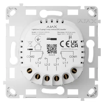 Ajax LightCore (2-gang/2-way) vertical - Relé pro LightSwitch (spínač řazení 6+6)